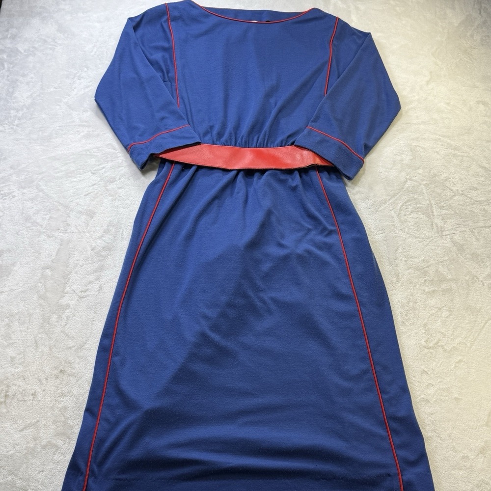 Vtg 60s 70s Act I NY Prairie Puritan Mod Sleves Dress Sz 13/14P/S USA Belted